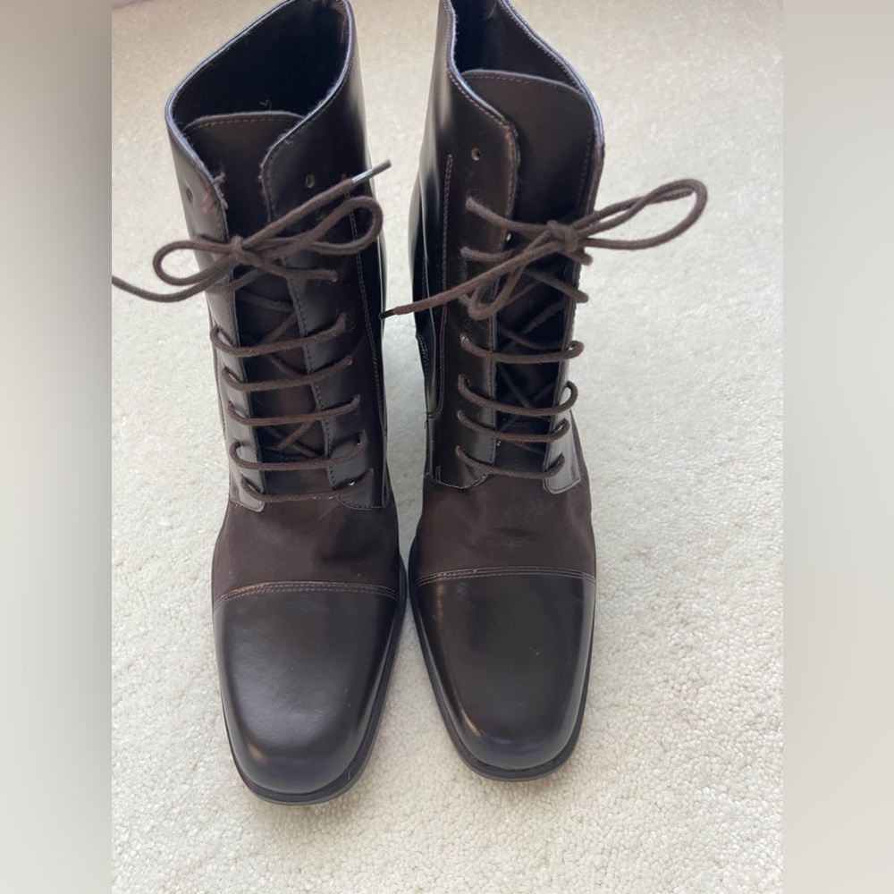 Calico Brown Leather Boots “Whatahike” size 9